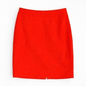 Grace Elements Pencil Skirt Size 4 Orange Cotton Stretch Skirt Office Siren